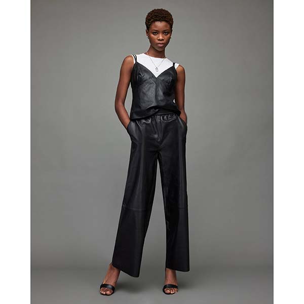 Allsaints Australia Womens Aspen Leather Pants Black AU17-093